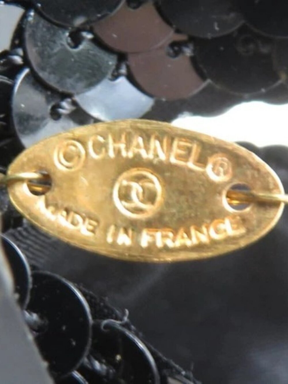 Auth CHANEL Hair Accessory Black Sequin - e61042a - Picture 6 of 8